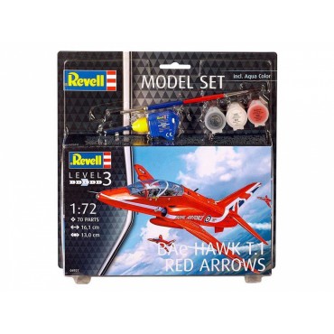 KIT PARA MONTAR REVELL 64921 MODEL SET BAE HAWK T.1 RED ARROWS 1/72 COMPLETO COM TINTAS COLA E PINCEL REV 64921